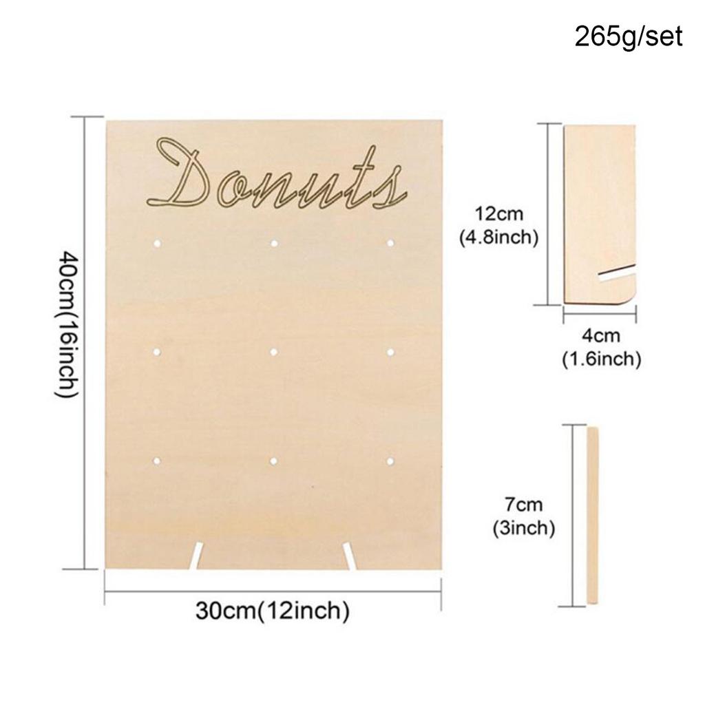 DIY Trä Donut Rack Vägg Country Bröllop Dekoration Bord Donut Display Rack