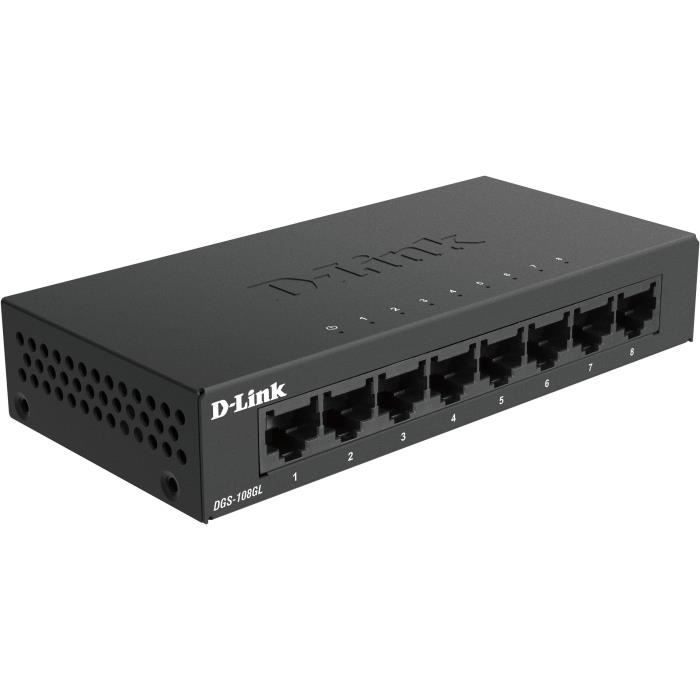 Switch 8 Ports Gigabit - Métallique, Connecteurs Plastique - DLINK