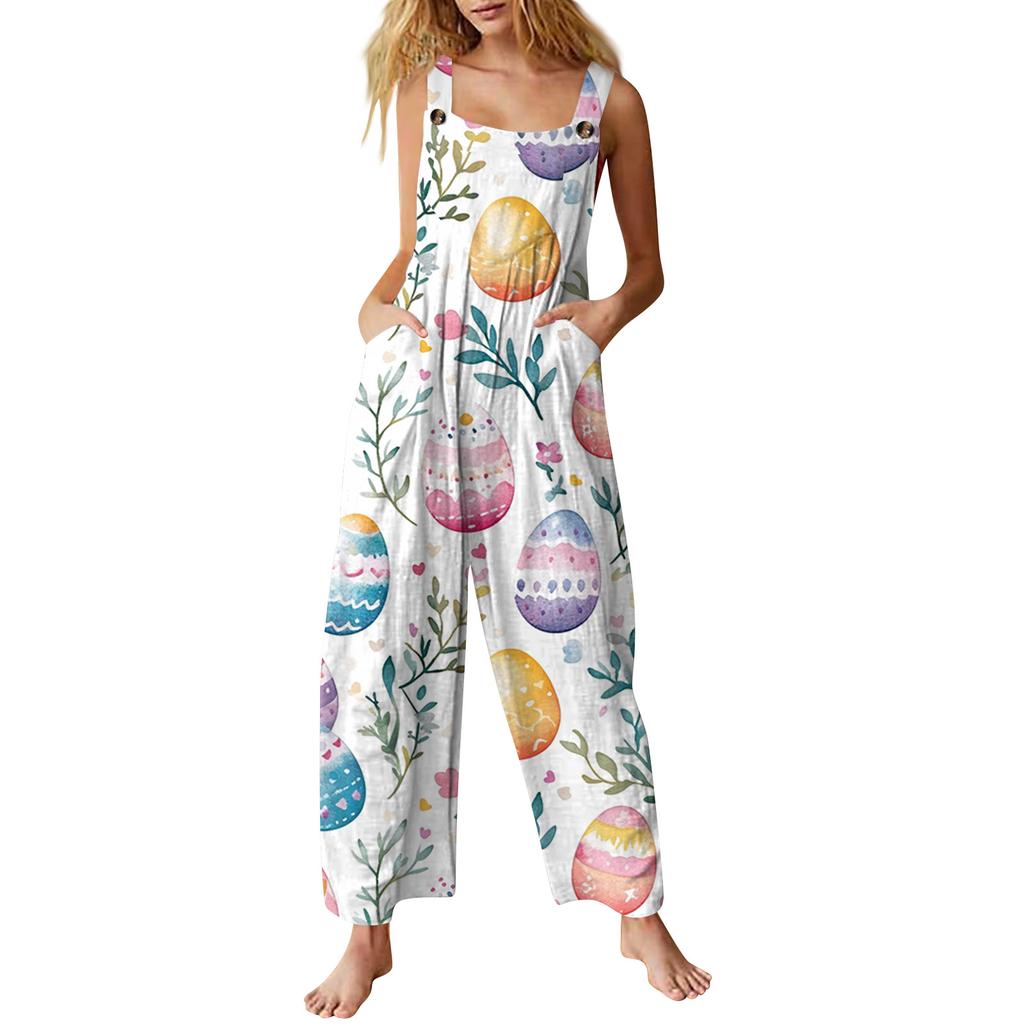Women's Jumpsuit Printed Casual Loose Jumpsuit