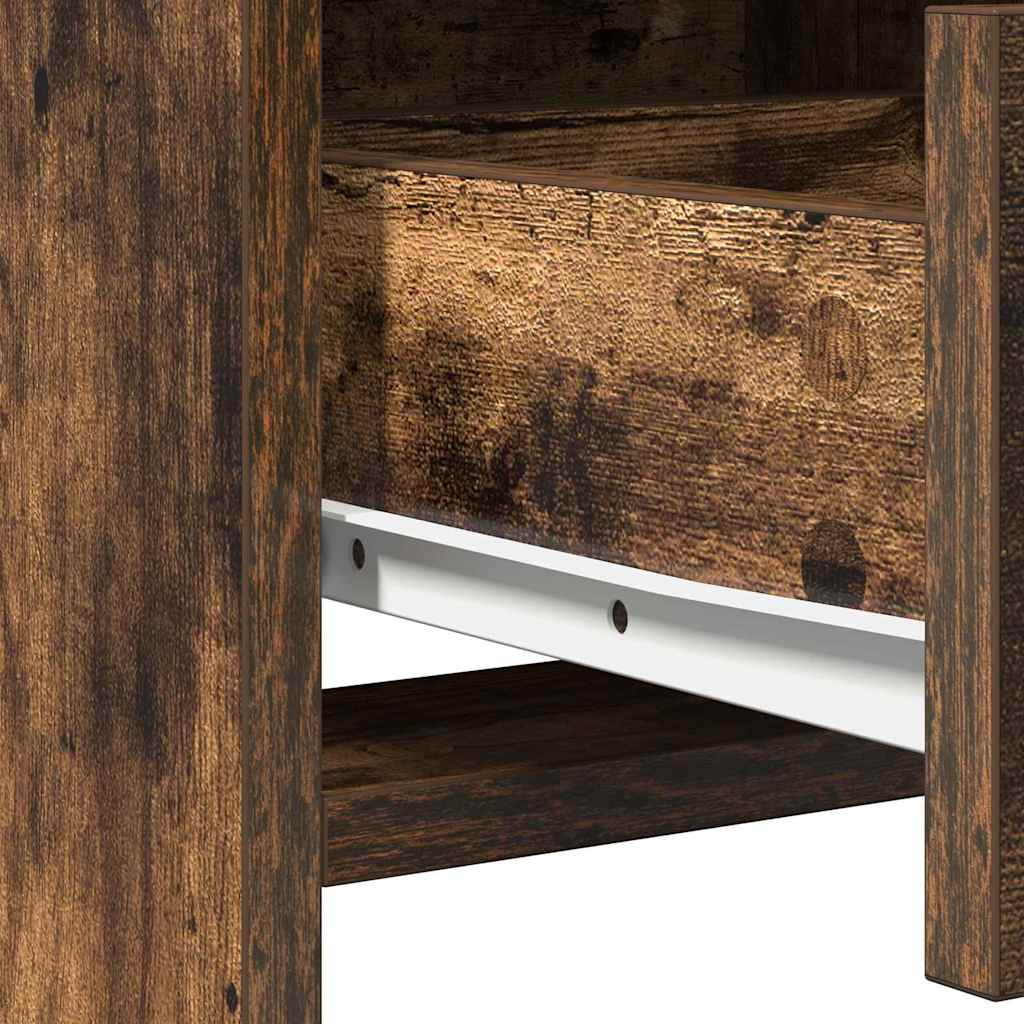 Makeup Table with Shelf Brown 78.5 x 41 x 135 cm Engineered Wood