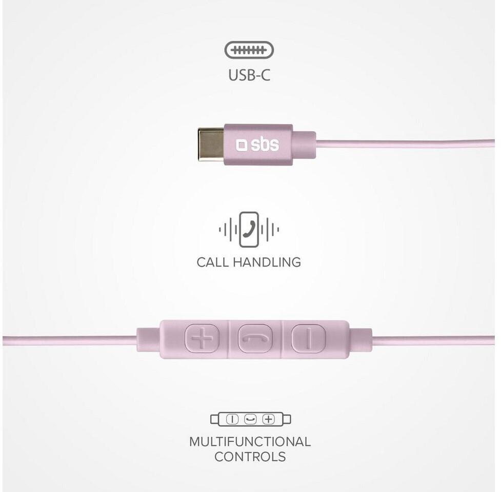 Наушники SBS Mobile STUDIO MIX 65c Wired Earset с Semi In-Ear USB-C Kabel розовый