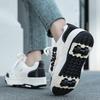 Boy/girls Sneakers with Wheels Four -wheel Sports Boots Wheel Skate Can Remove Student Skate Shoes