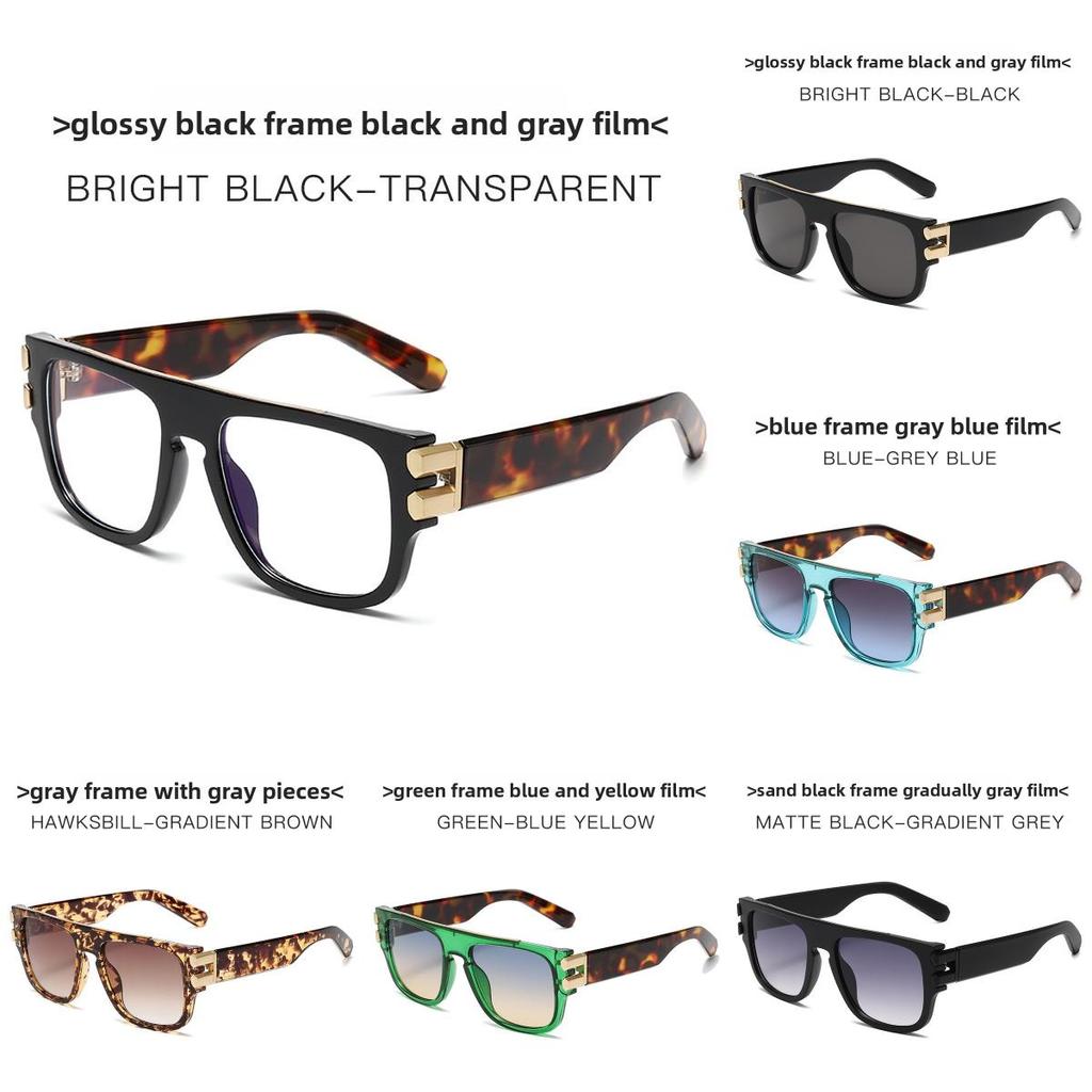 Men Square Frame Sunglasses With Uv400 Protection For Summer Fashion And Travel