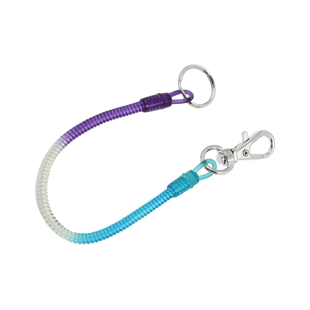 Plastik Spiral blau lila Schl/üsselband mit Karabiner Schl/üsselring Spirale DE