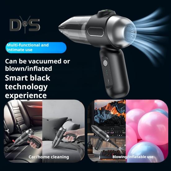 

Беспроводной ручной пылесос с увеличенной емкостью аккумулятора, мощный бесщеточный двигатель 75 Вт, многофункциональный портативный ручной пылесос 4 в 1 для автомобиля и дома чёрный