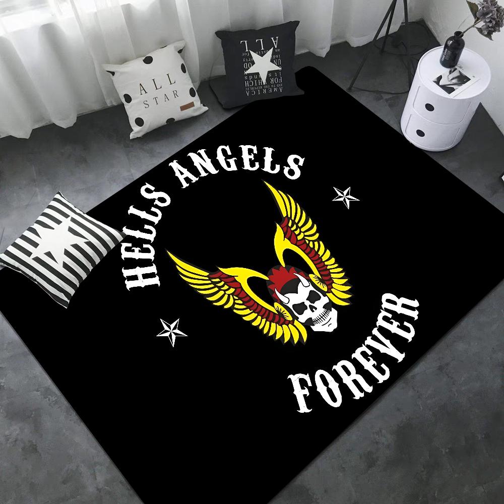 

Hell Angels Винтажний Принт Мотоциклетний Логотип Килимок для Дверей Нордичний Стиль Домашній Килимок для Дверей Ванна-Туалетні Килимки Спальня Килимки Біля Ліжка 60*90cm