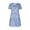 Women Chic Floral Print Loose Dress V Neck Short Sleeve Spring Autumn Fashion S-XL