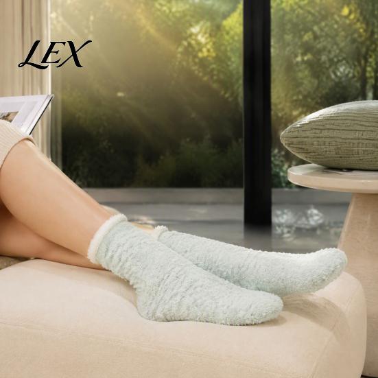 Warm Winter Gift for Women Thickened Plush Socks Women, Soft Coral Fleece Slipper with Bedtime Towel Bottom Cushioning, Thermal Floor Autumn