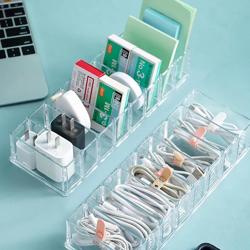 Przegródka do przechowywania kabli danych na biurko Organizer na kable do ładowania telefonu komórkowego Sortownik Przewijarka Przechowywanie kabli zasilających Pudełko sortujące Wielokrotnego użytku