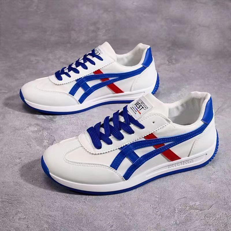 Men's sports shoes trendy fashion color matching Forrest Gump shoes mesh leather splicing light comfortable breathable men's shoes