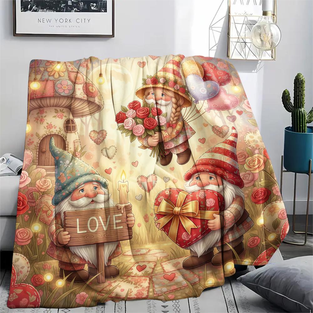 1 Stück Valentinstag Druck Flanelldecke, Hohe Qualität, Bequem für Alle Jahreszeiten, Heimdekoration, Perfekt für Weihnachten, Geburtstagsgeschenk