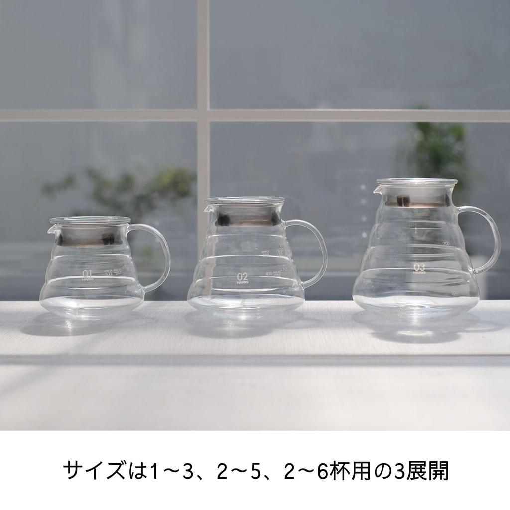 HARIO V60 Glass Server 600 Microwave Clear, 600ml, 2-5 cups, safe, XGSR-60-TB