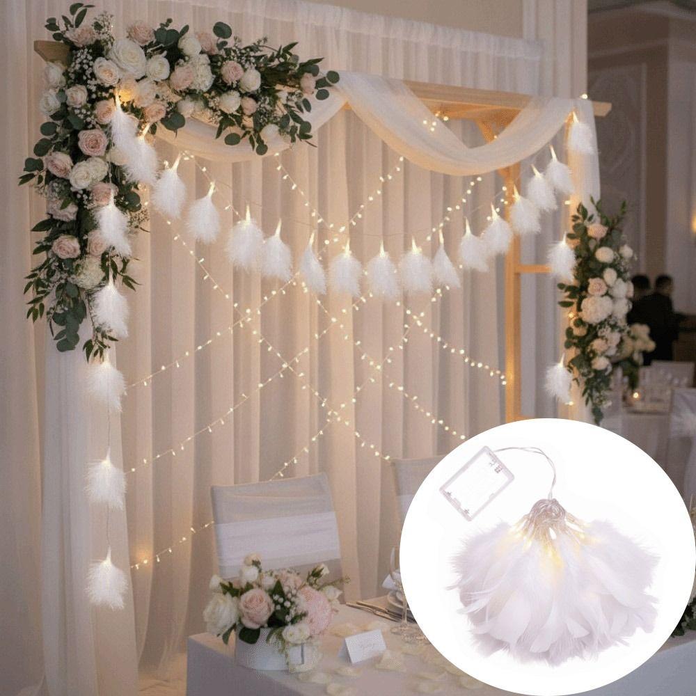 Feather Design Feather Led String Light Multi-Color Garland Christmas  Thanksgiving