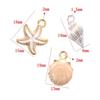 Multicolor Starfish & Seashell Conch Pendant — Marine Life DIY Alloy Jewelry Accessory