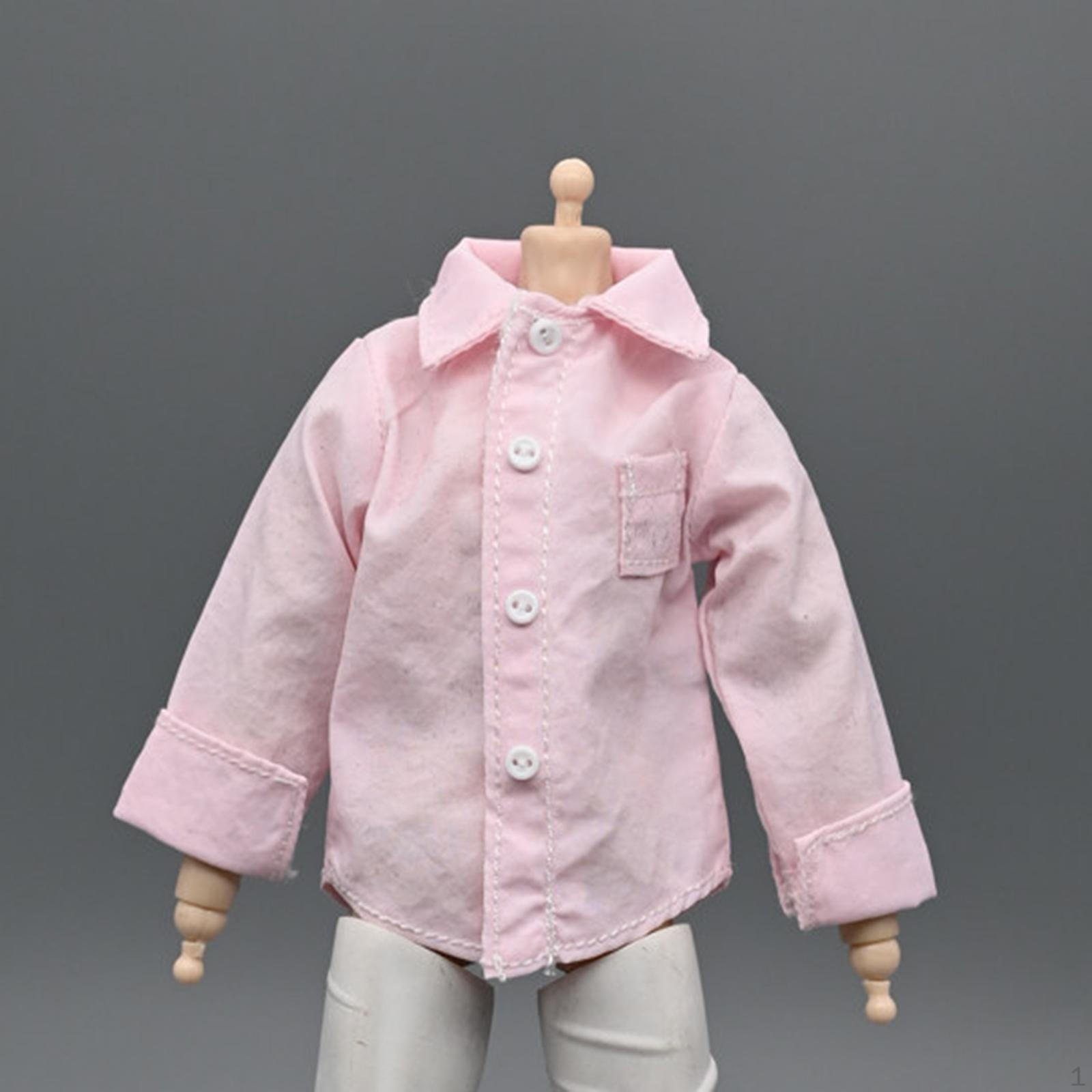 

1/ Figure Shirt 6 inch Male Clothes Realistic Miniature Soft Cosplay Model DIY Doll Dressing розовый