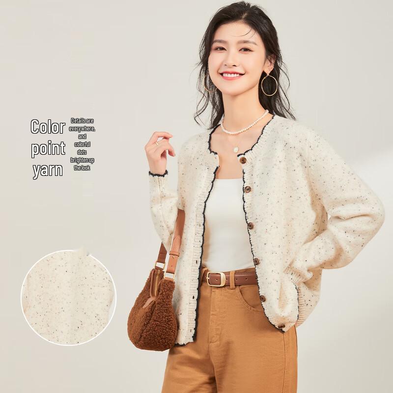 

Jinju Women s Color-Block Wool Blend Cardigan Sweater XL