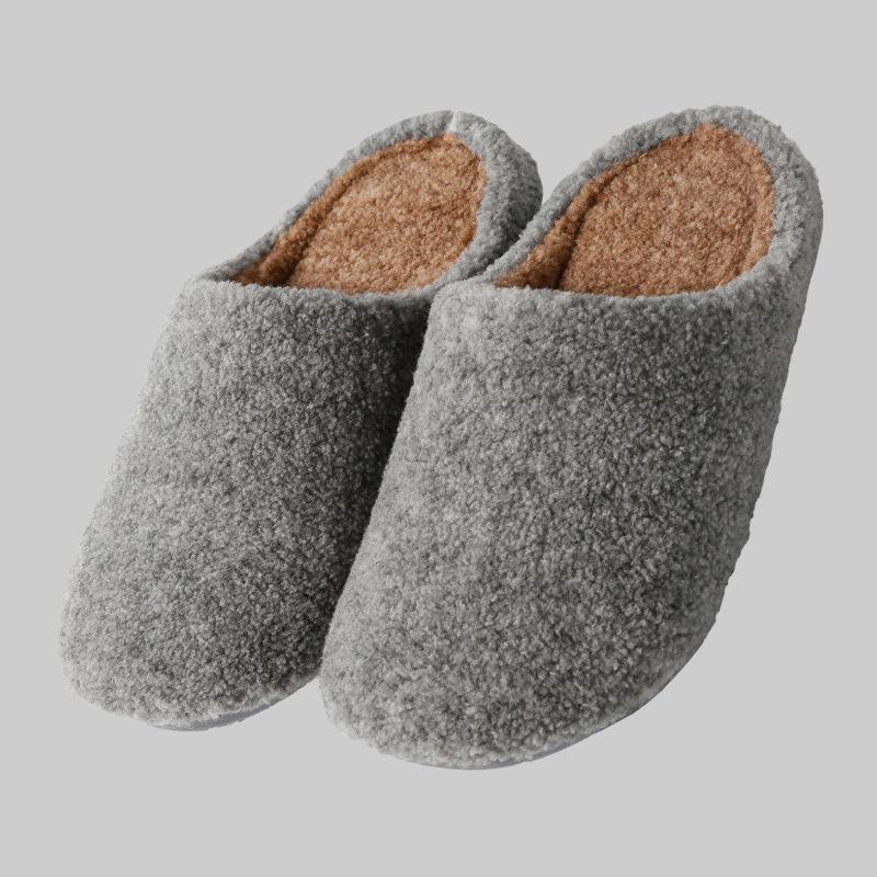 

New Teddy Fleece Home Indoor Plush Warm Thickened Men s Non-slip Winter Cotton Slippers Women s 2xl (recommended size 44-45) сірий колір