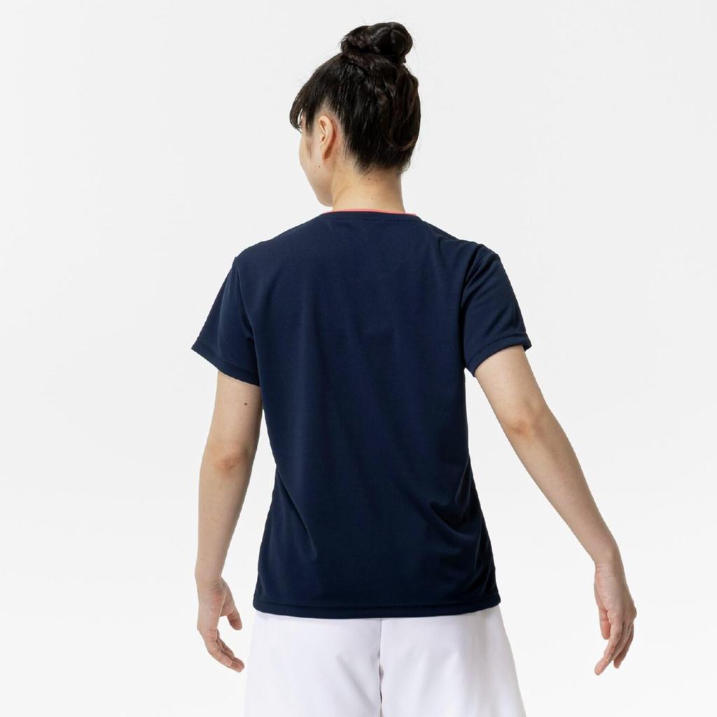 Short Sleeve Game Dynamotion Perfect for Club Navy Size S Women's Tennis/Badminton Shirt, Sweat-Wicking, Quick-Drying, Fit, Activities, Blue,