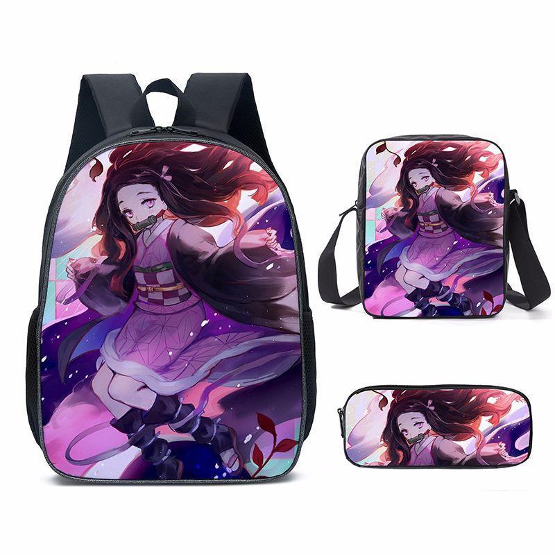 New Cartoon Super Moon Blade Three Piece Backpack Set for Primary and Secondary School Students