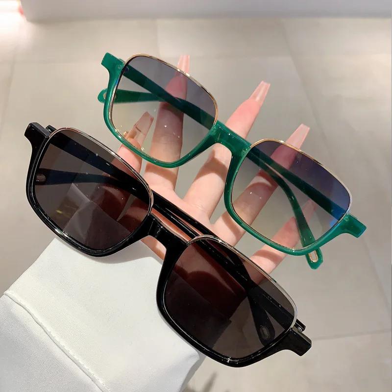 New Half Frame Square Sunglasses Women For gentlemen Fashion Vintage Trendy Sun Glasses Punk Luxury Designer Sexy Ladies Shades