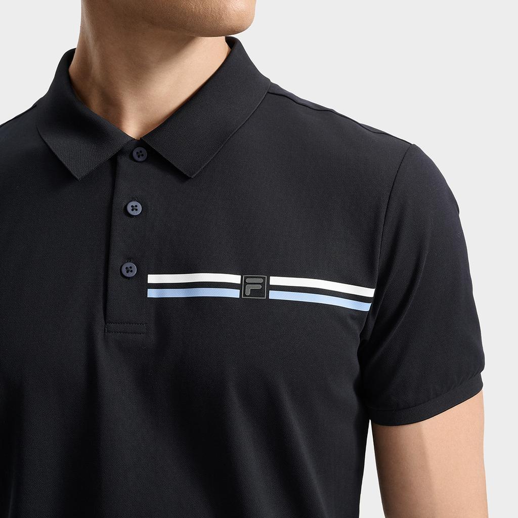 New FILA WHITE Short Sleeved POLO Men's Legend Blue F11M533115FNV