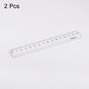 uxcell 15cm Metric Plastic Straight Ruler with Wavy Lines, Clear Measuring Tool for Classroom, Home, and Office Use, 2 Rulers In 1 Set