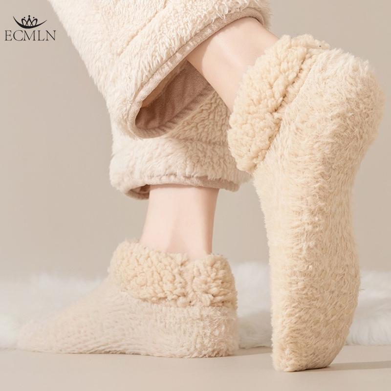 Women Winter Warm Fuzzy Socks Thick Thermal Solid Soft Fluffy Socks Cute Fashion Slipper Home Floor Sleeping Socks