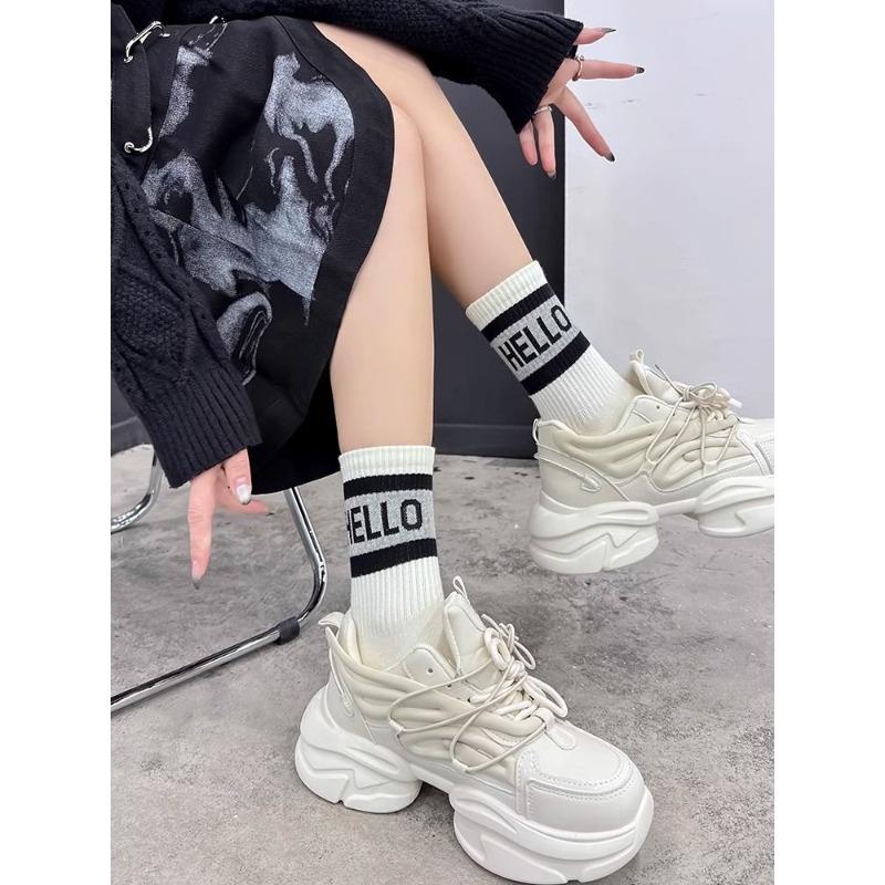 Female Autumn and Winter All Match Sports Letter Students In Tube Socks