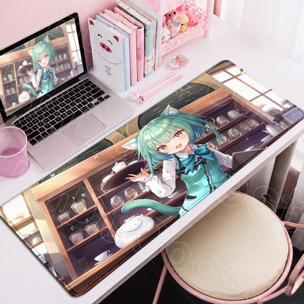 Laptop Gaming Keyboard Desktop Mat Hololive Kawaii Uruha Rushia Anime Mousepad Large Office Cabinet Carpet PC Rubber Accessories