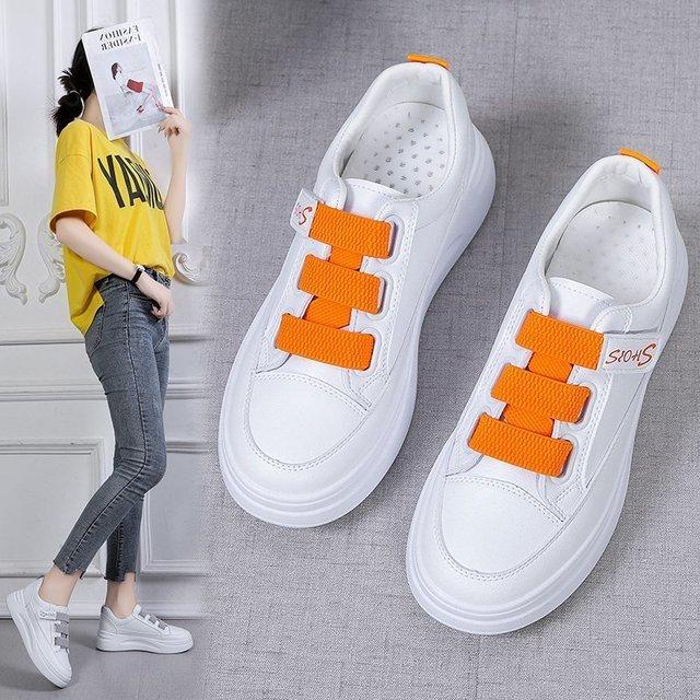Velcro White Shoes Women  White Sports Shoes Women 'S Shoes Casual Lace -Up Women 'S Shoes Women 'S Vulcanized Shoes Tennis