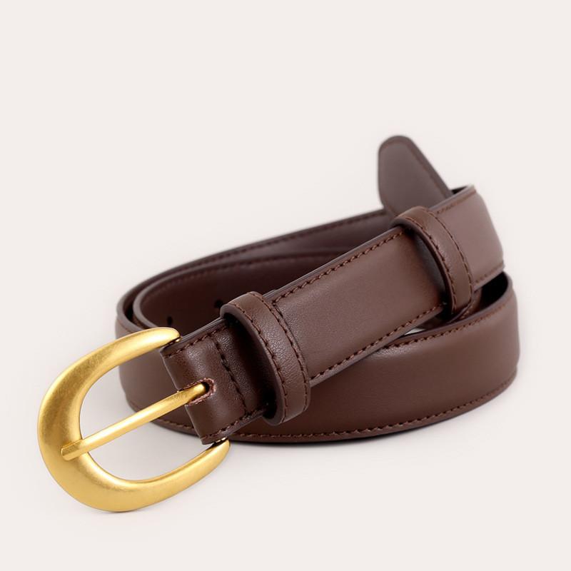 

Leather Belt For Women With Pin Buckle Casual Fashion Accessory For Office And Fall Winter Wear кавовий