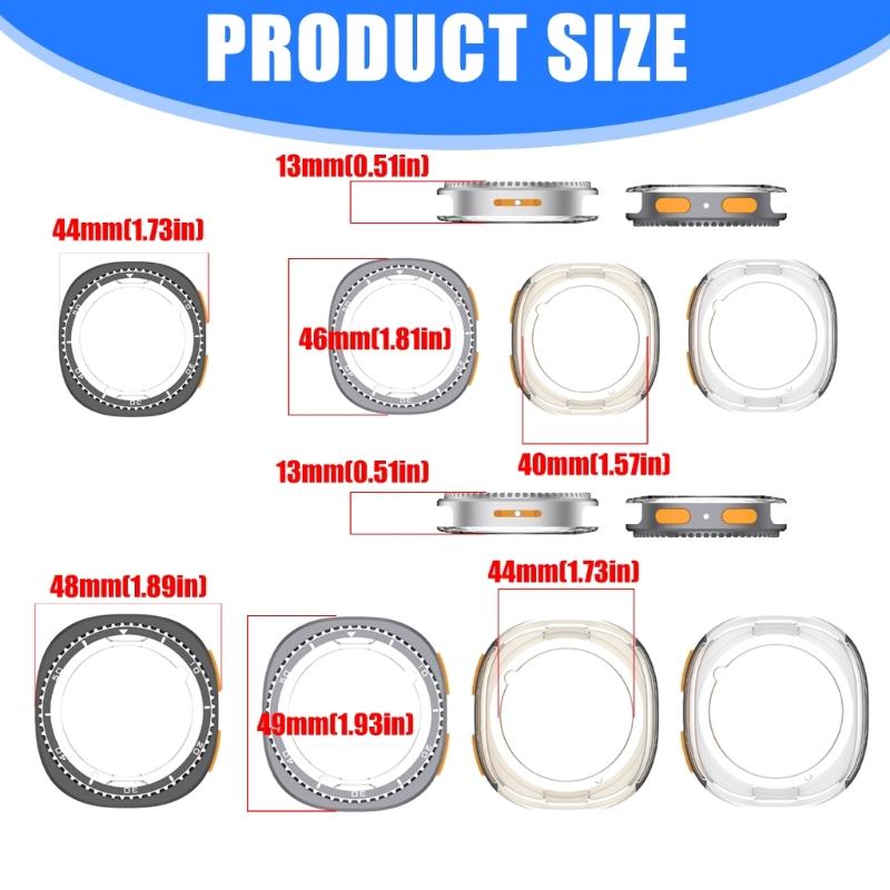 Ergonomic Stylish Metal Frame Cover Scratch Resistant Housing Protective Shell For Watch 8 40mm/44mm Modern Appearance