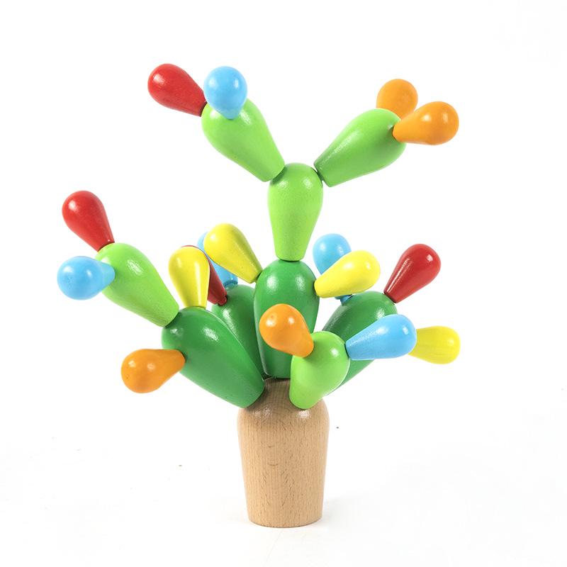 Children's Wooden Cactus Building Blocks - Enhance Baby's Hands-On Skills with Educational Toys
