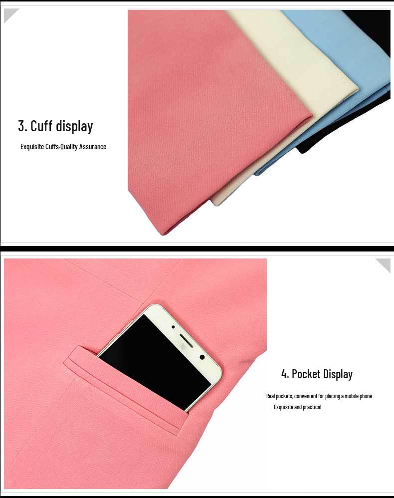 Sacou Blazer cu Mânecă Lungă Slim Fit pentru Femei Stil Coreean - Top Casual Profesional de Primăvară/Toamnă