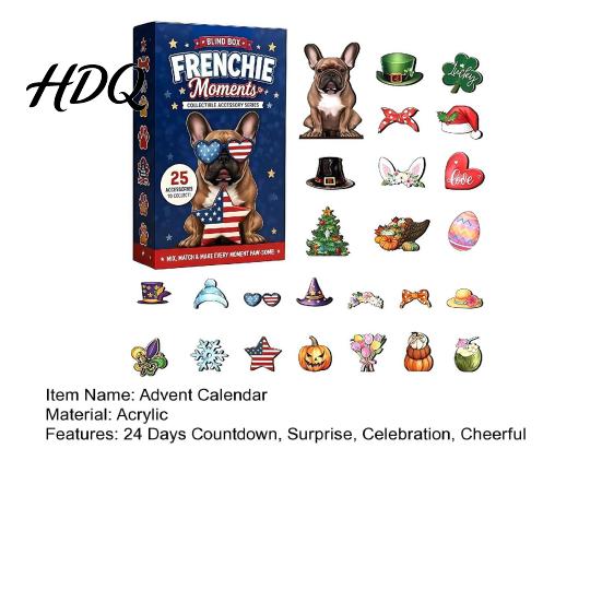 Acrylic Christmas Ornament Advent Calendar 2026 Dog/Cat Moments 24 Days Countdown Small Surprise with Accessories Collectible Gifts for Holiday Home