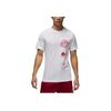 Nike Round Neck Pattern Printed Logo Breathable T-Shirt Men Tops White FN6028-100