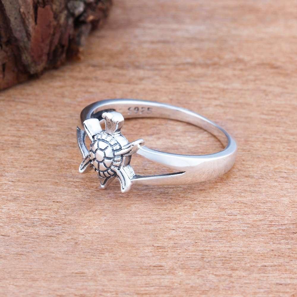 Bohemian Vintage Cute Sea Turtle Ring For Women Girl Retro Copper Color Wedding Rings Anniversary Jewelry Valentine's Day Gifts