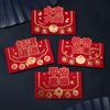 4pcs/set Blessing Words Red Pocket Cartoon Money Gift Envelope Cute Lucky Money Bag  Spring Festival