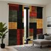 Piece Set High Definition Digital Printed Curtainpatchwork Style Colorful Multi Color Block Pattern Curtain Curtains Made Of Polyester With Rod Pocket