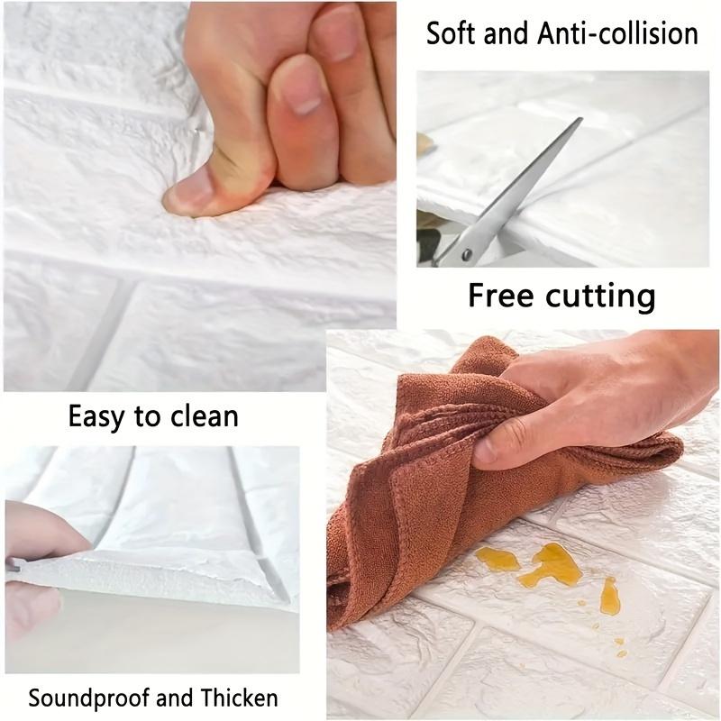 20 Stück 3D Imitationsziegel Tapete Selbstklebend Wasserdicht PE-Schaumbeschichtung Abnehmbare Wandpaneele Einfach Abziehen Aufkleben Dekor