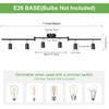 Kimjo 6-Light Track Lighting Fixtures Ceiling, Flush Mount Black Track Light Kit with Rotatable E26 Light Heads, Directional Kitchen Ceiling