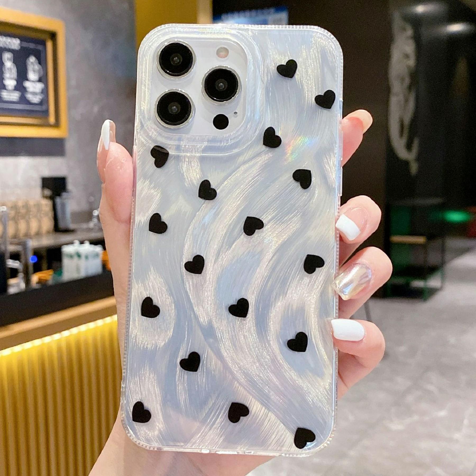 

Чехол для iPhone 15 Pro Текстура перьевой пряжи Узор Любовь Жесткая ПК Задняя крышка для телефона A