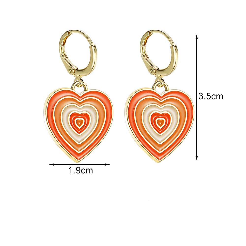 Heart-shaped Colorful Drop Earrings Women