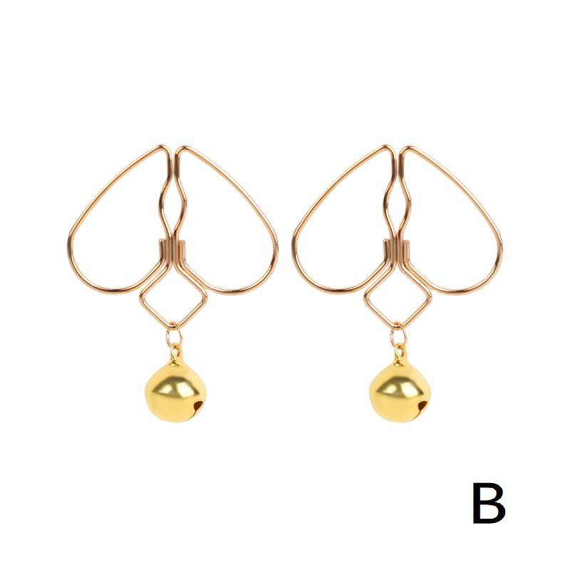 1Pairs Heart Nipple Clamps With Tassel Sex Adjustable Body Clips Non-Piercing Jewelry For Women And Couples