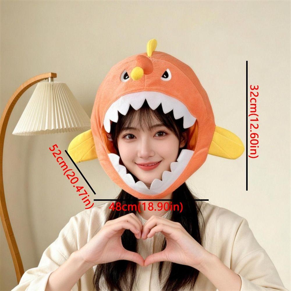 Soft Skin-friendly Plush Anglerfish Hat Cotton Filled Fish Headwear Party Photo Prop Hat Fantasia