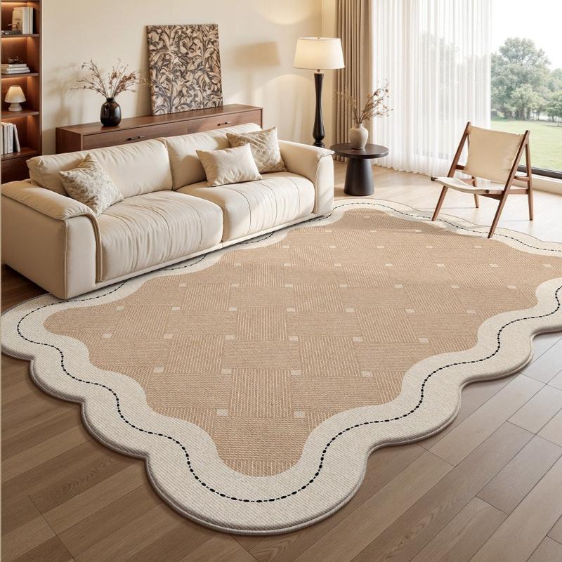 Irregular Shape Rugs for Bedroom Fluffy Soft Bedside Rug Retro Style Living Room Decoration Carpet Thick Plush Lounge Floor Mat