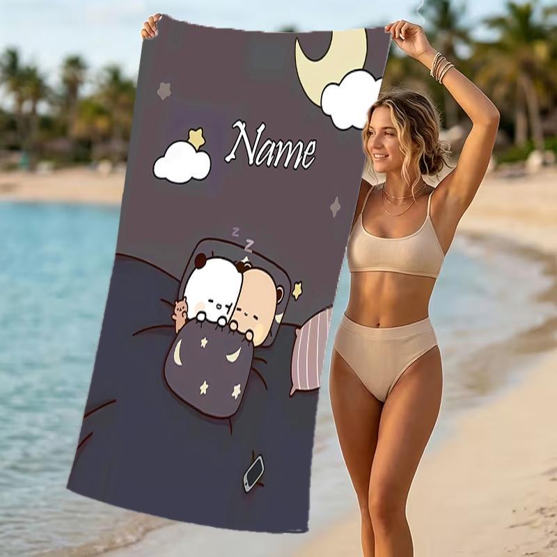 Customizable personalized beach towels Bubu Dudu themed designs.Suitable for the beach, yoga, sports;ideal as beach accessories