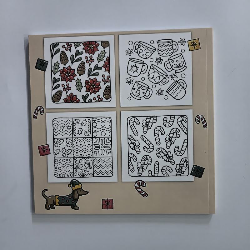 Copy Christmas Patterns Coloring Book - Stress Relief Art for Kids & Adults, Perfect Gift for Parties & Birthdays