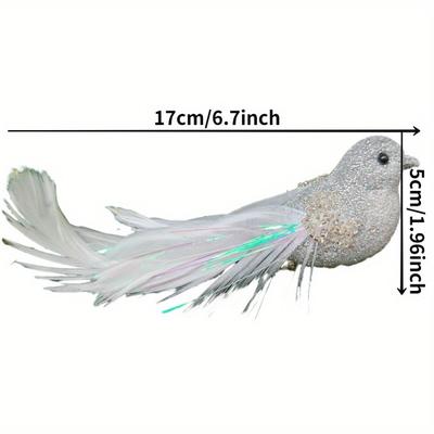 1PC Simulated Foam Feather Bird Christmas Decoration Pink Christmas Tree Pendant 3D Fake Craft Birds Christmas Decoration