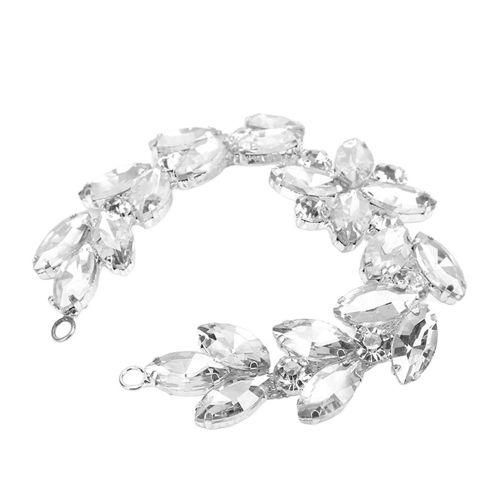 1pcs Sparkling DIY Craft Chains Glass Flower shape Versatile Rhinestone Chain  For Women